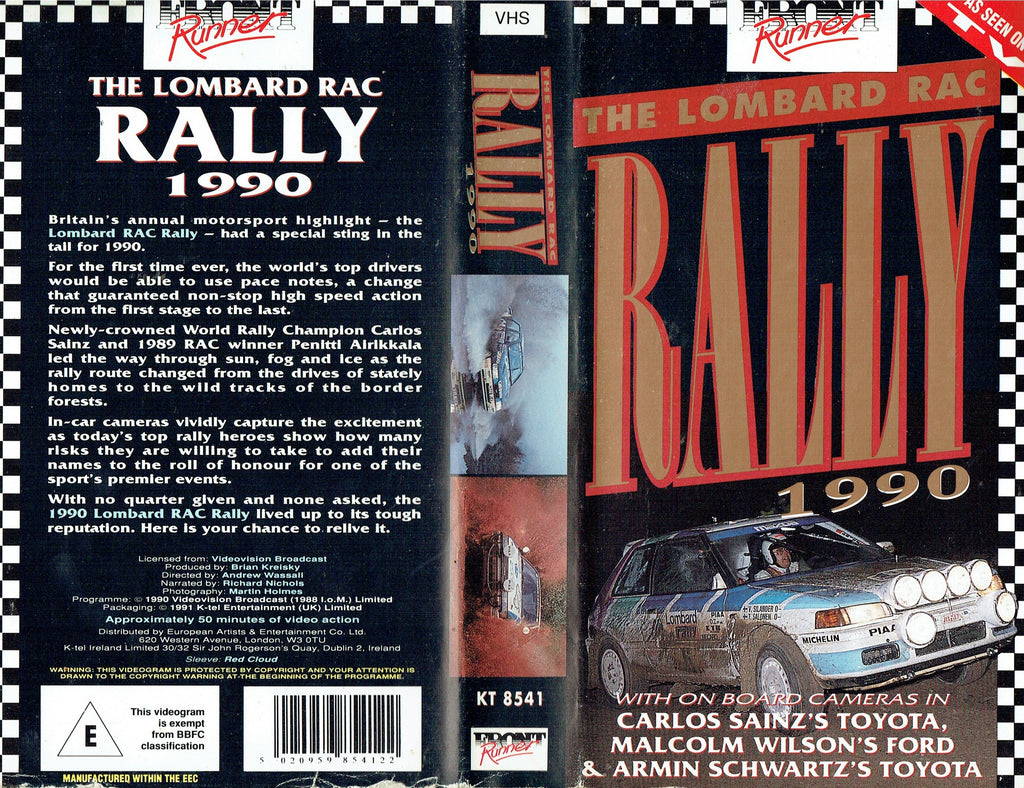 The Lombard RAC Rally 1990 - with onboard cameras in Carlos Sainz's Toyota, Malcolm Wilson's Ford and Armin Schwartz's Toyota [VHS]