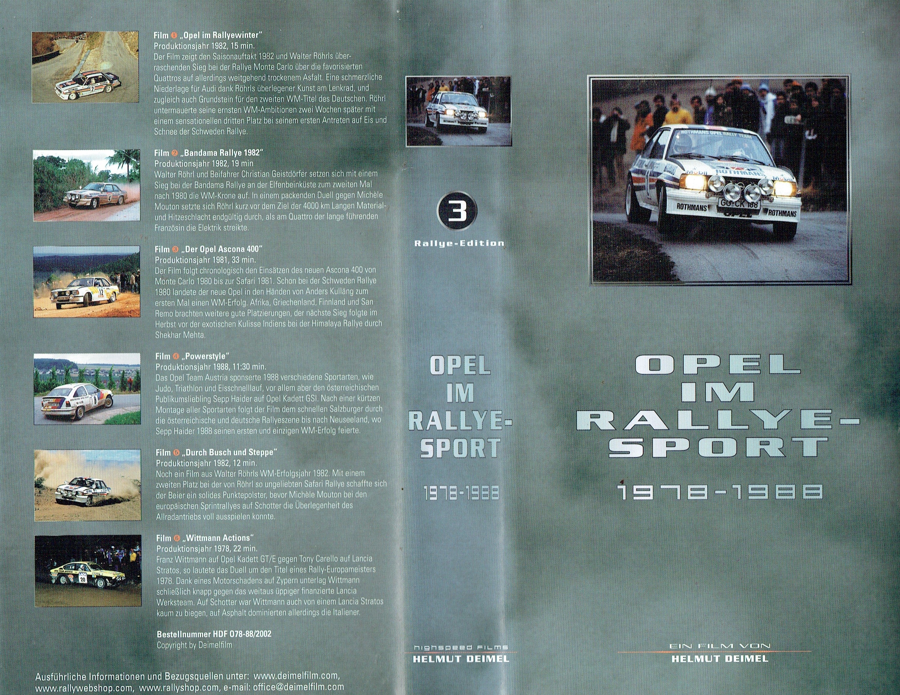 Opel im Rallye-Sport, 1978-1988: Ein Film von Helmut Deimel - Rallye-Edition 3 - Highspeed Films