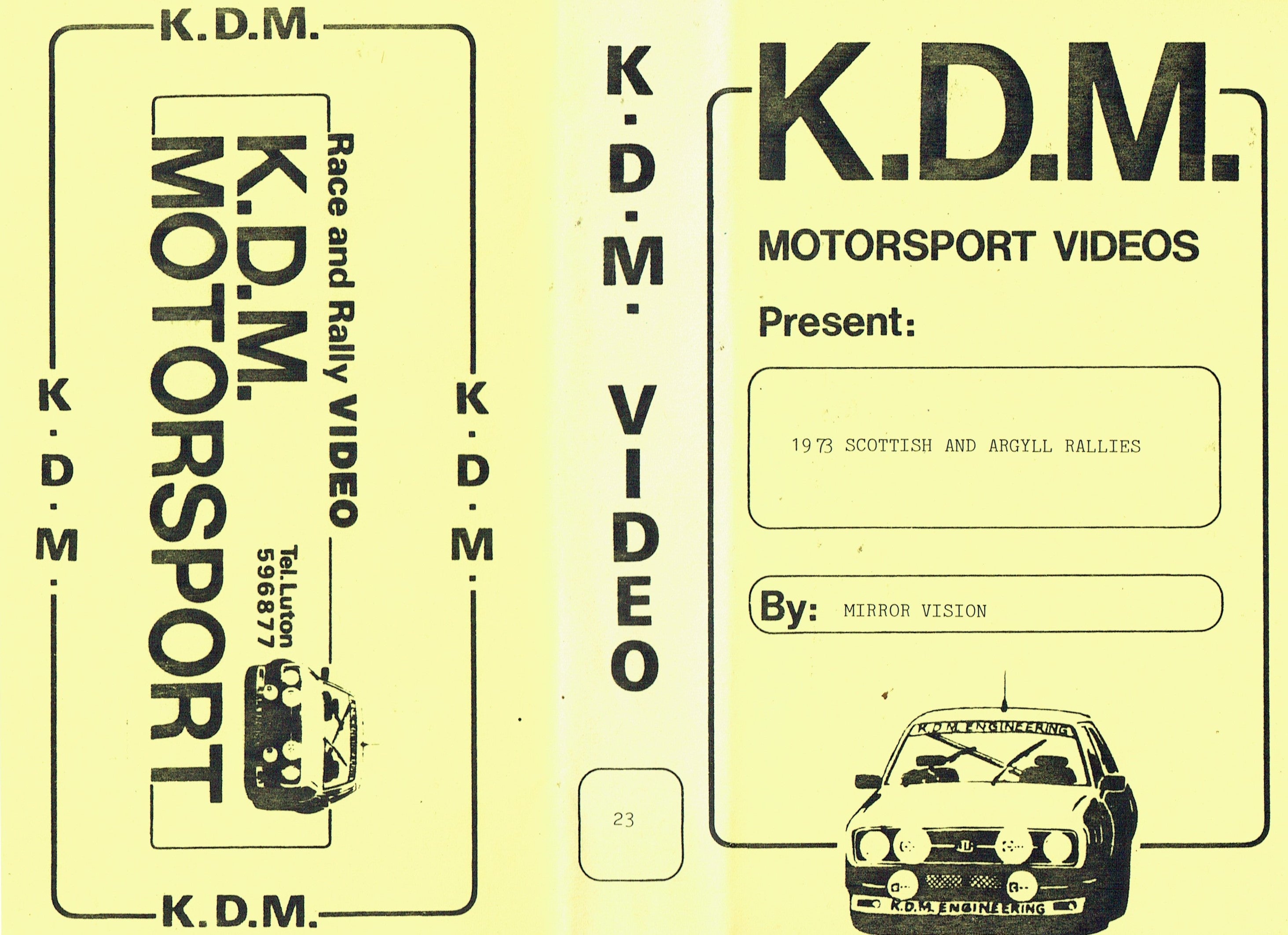 1973 Scottish and Argyll Rallies - Mirror Vision 23/KDM Motorsport Videos [VHS]