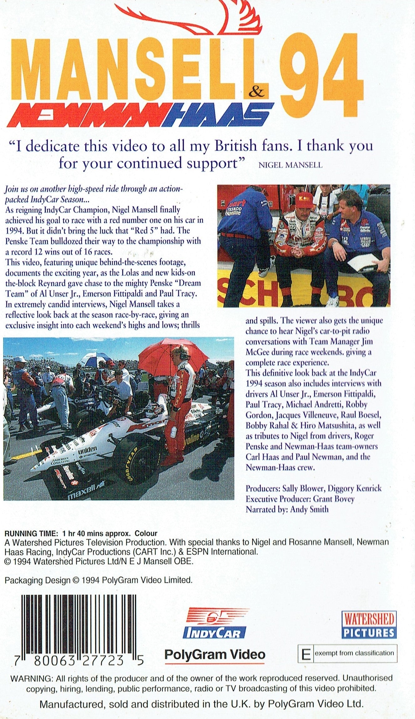 Mansell And Newman/Haas '94 [VHS]