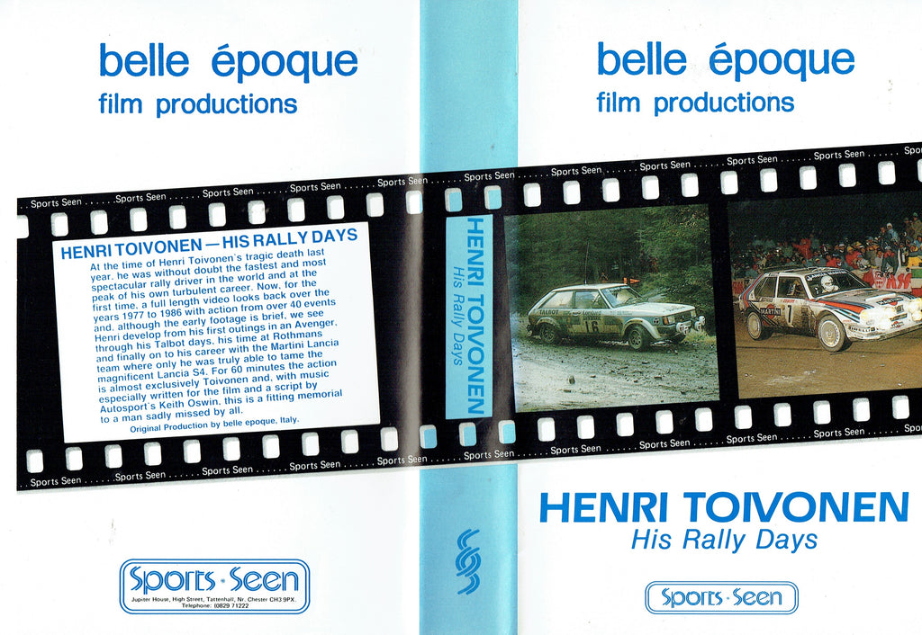 Henri Toivonen: His Rally Days - Bell Époque Film Productions/Sports Seen [VHS]
