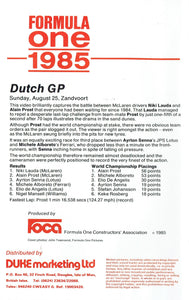 Formula One 1985 - Dutch Grand Prix GP Highlights, Round 11 - Zandvoort (Netherlands) [VHS]