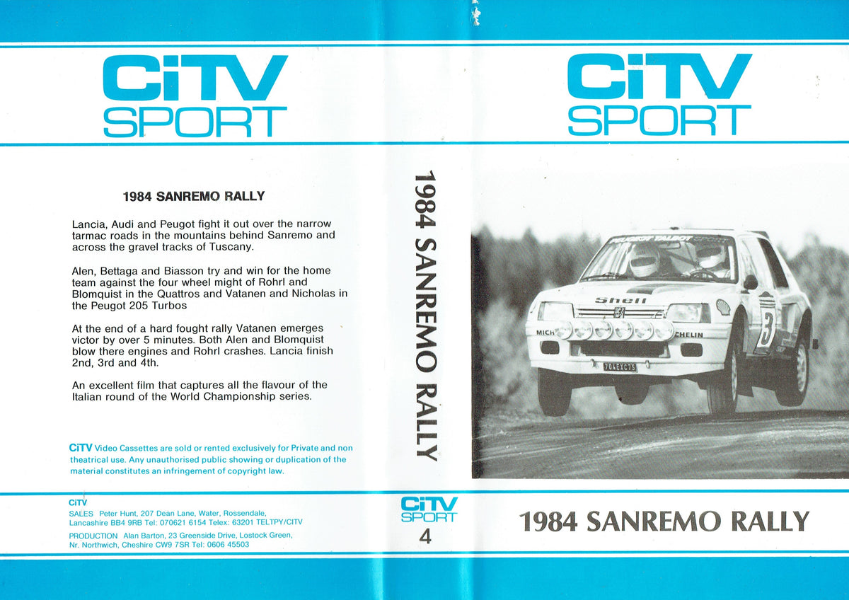 1984 Sanremo Rally - CiTV Sport: San Remo - World Rally Championship (WRC) [VHS]