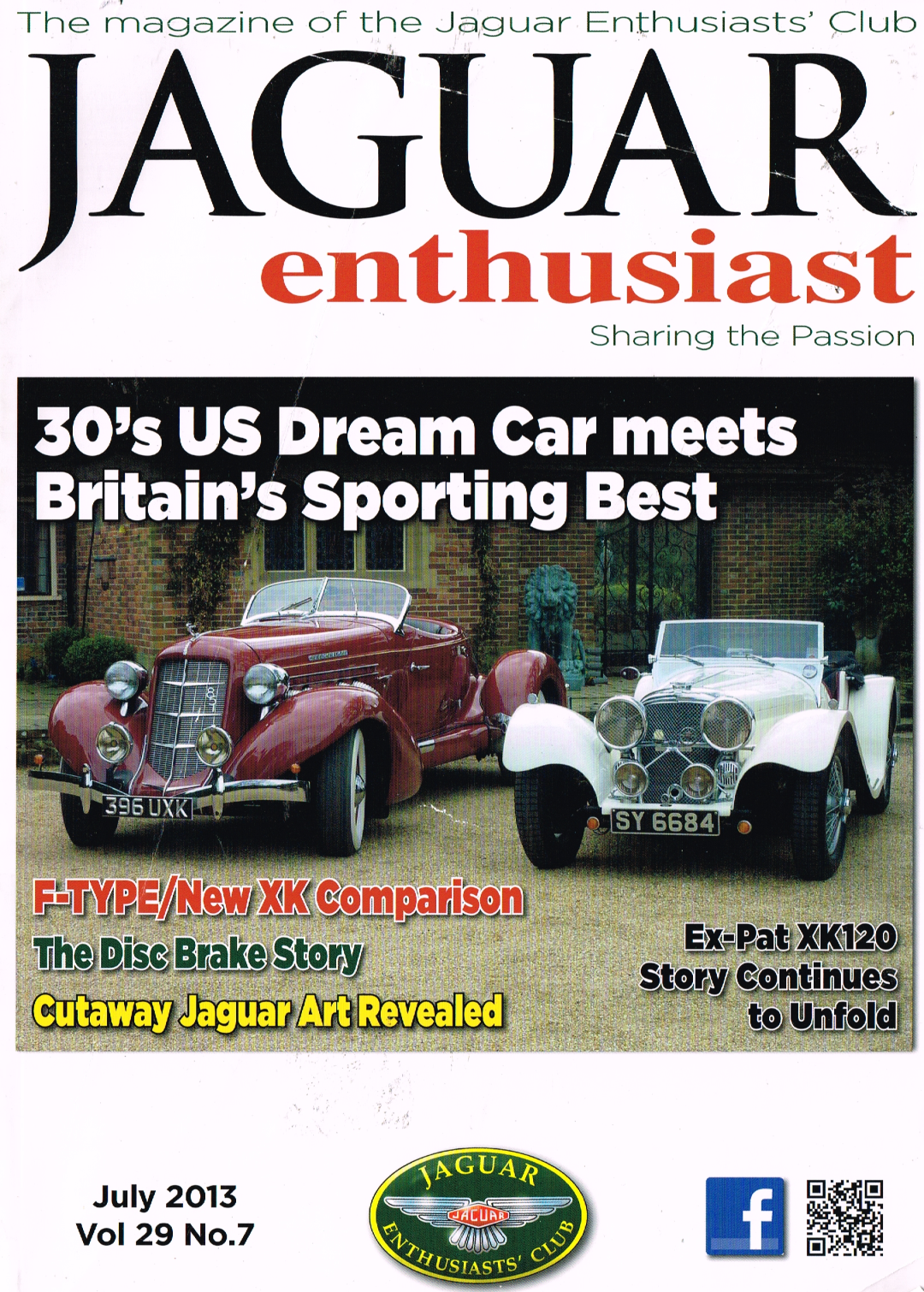 Jaguar Enthusiast magazine, March 2013, Vol 29, No 3 - The Magazine of the Jaguar Enthusiasts' Club - Sharing the Passion