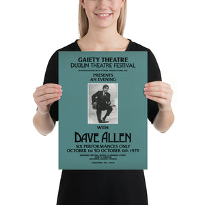 Dave Allen poster: Irish comedian Gaiety Theatre 1979 Poster Matte