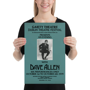 Dave Allen poster: Irish comedian Gaiety Theatre 1979 Poster Matte
