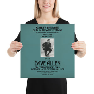 Dave Allen poster: Irish comedian Gaiety Theatre 1979 Poster Matte