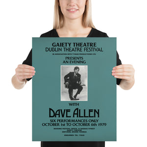 Dave Allen poster: Irish comedian Gaiety Theatre 1979 Poster Matte