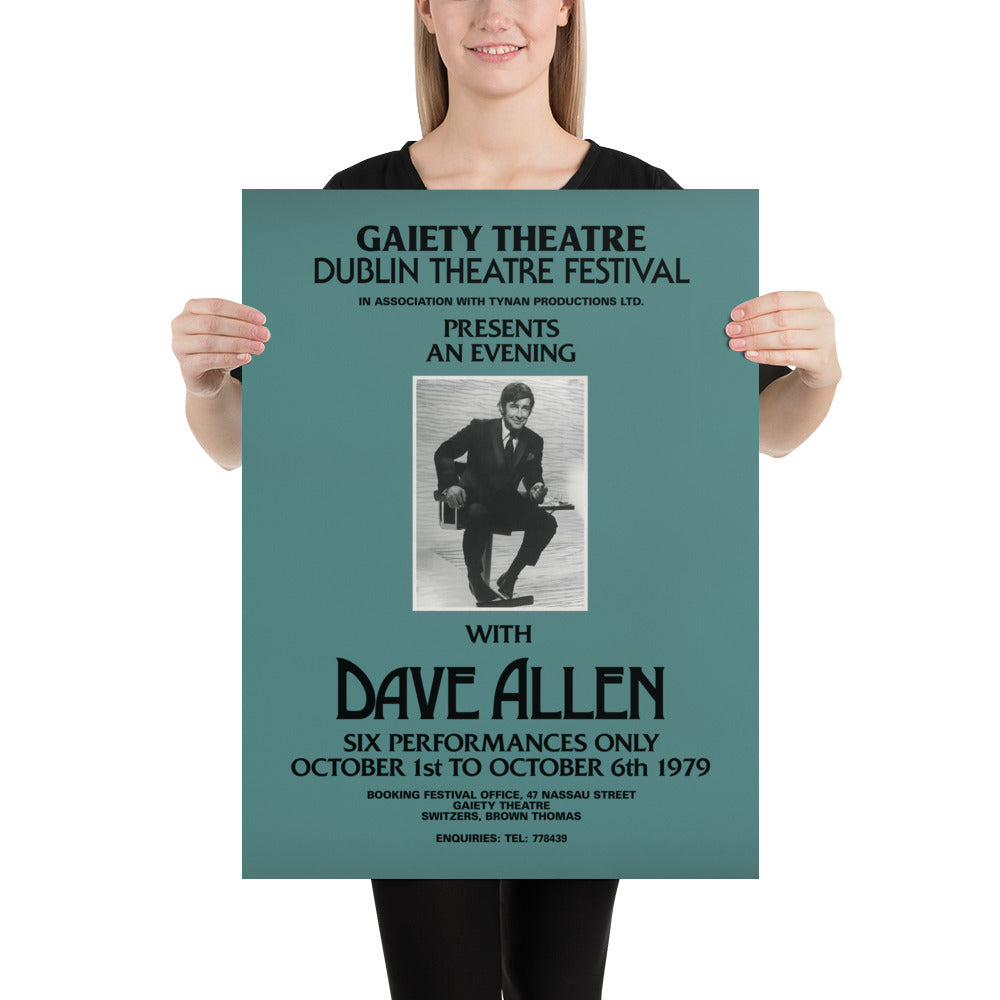 Dave Allen poster: Irish comedian Gaiety Theatre 1979 Poster Matte