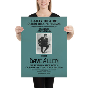 Dave Allen poster: Irish comedian Gaiety Theatre 1979 Poster Matte