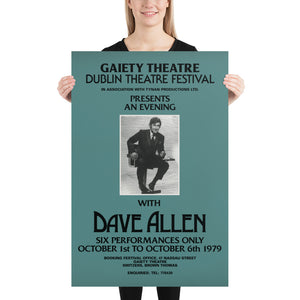 Dave Allen poster: Irish comedian Gaiety Theatre 1979 Poster Matte
