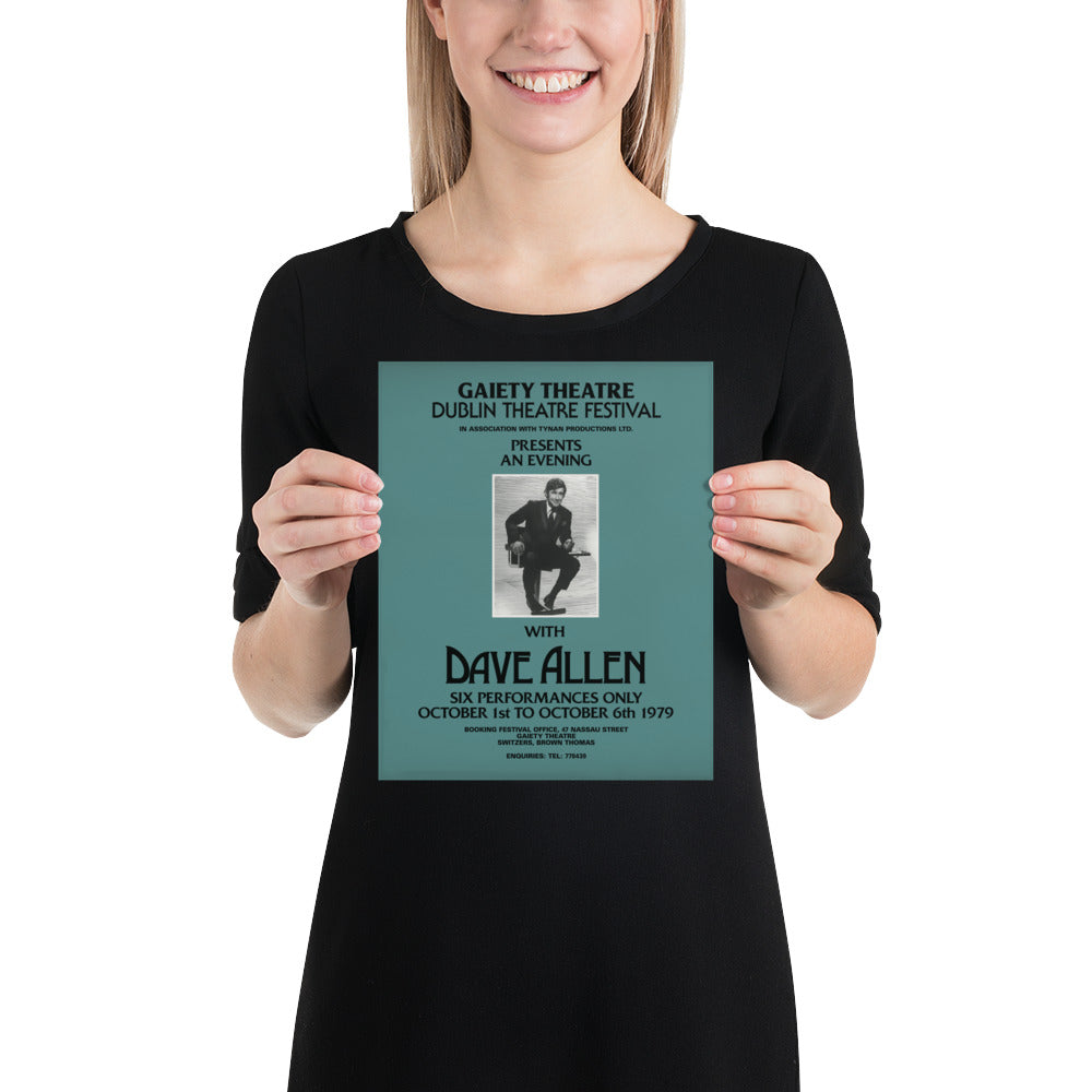 Dave Allen poster: Irish comedian Gaiety Theatre 1979 Poster Matte